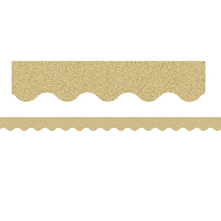 Teacher Created Resources Gold Glitz Scalloped Border Trim, 35 Feet/Pack, PK3 TCR77016